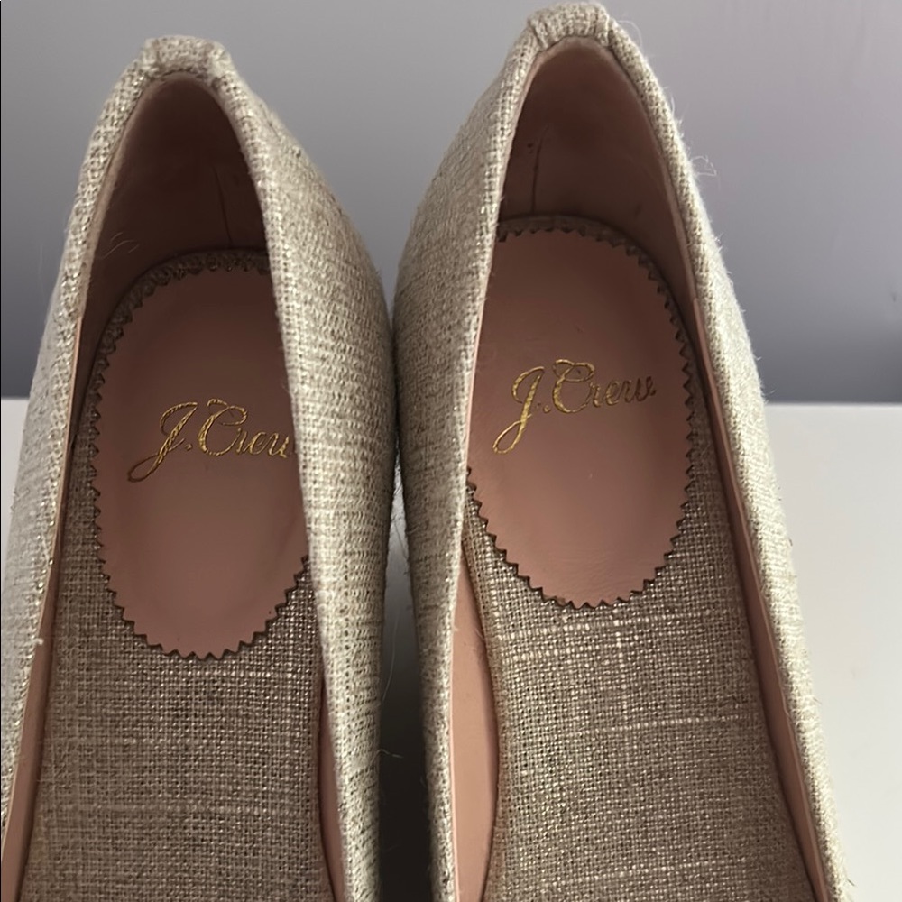 J. Crew Gold Espadrille Shoes with Textured Toe - Picture 2 of 4